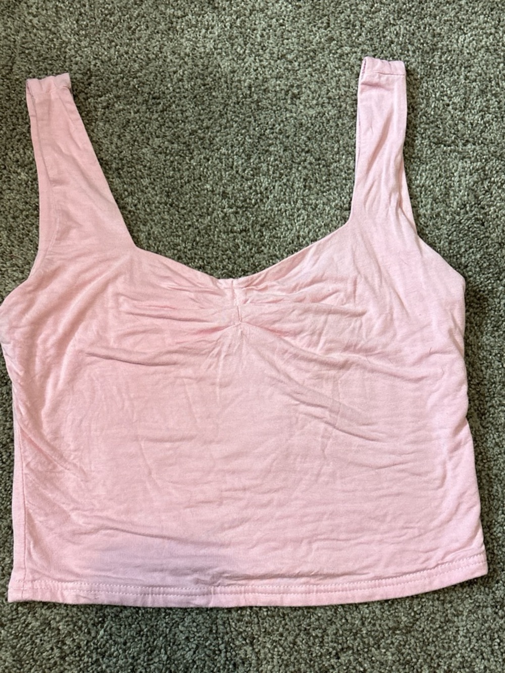 White Fox Boutique Blush Pink Ruched Crop Tank